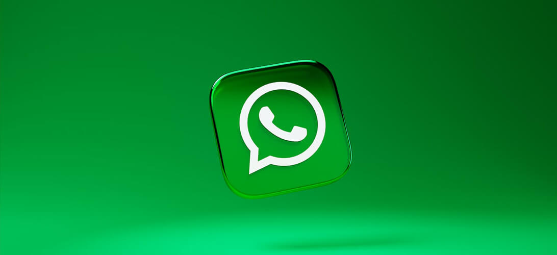 Ícone do WhatsApp flutuando em fundo verde